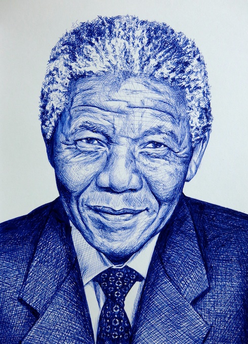 Nelson Mandela, Retrato a Boli BiC