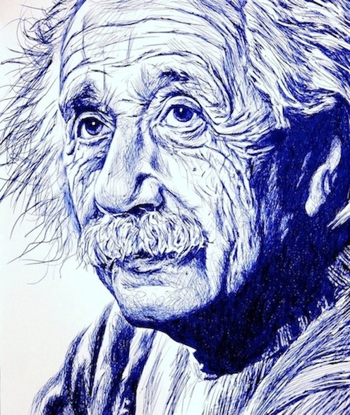 Albert Einstein, Retrato a boli BiC